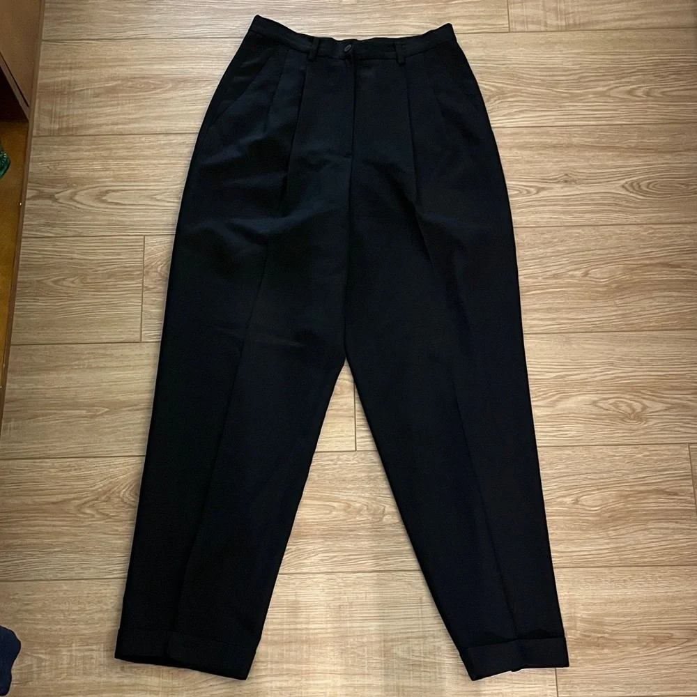 Vintage DKNY black wool pleated trousers - Picture 1 of 11